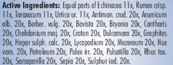 PRO Eczema-Skin Care Supplement Facts Label