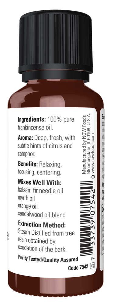 Frankincense Oil Supplement Facts Label