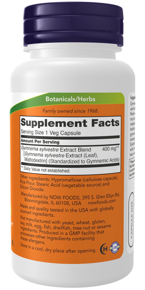Gymnema Sylvestre 400 mg Supplement Facts Label