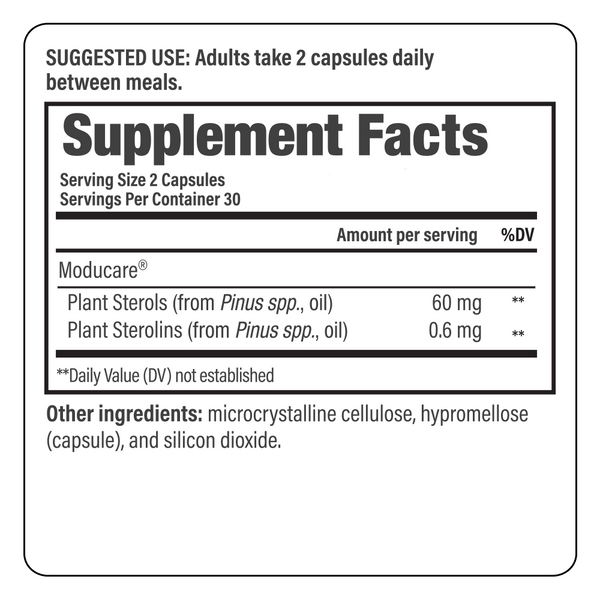 Moducare ES Supplement Facts Label