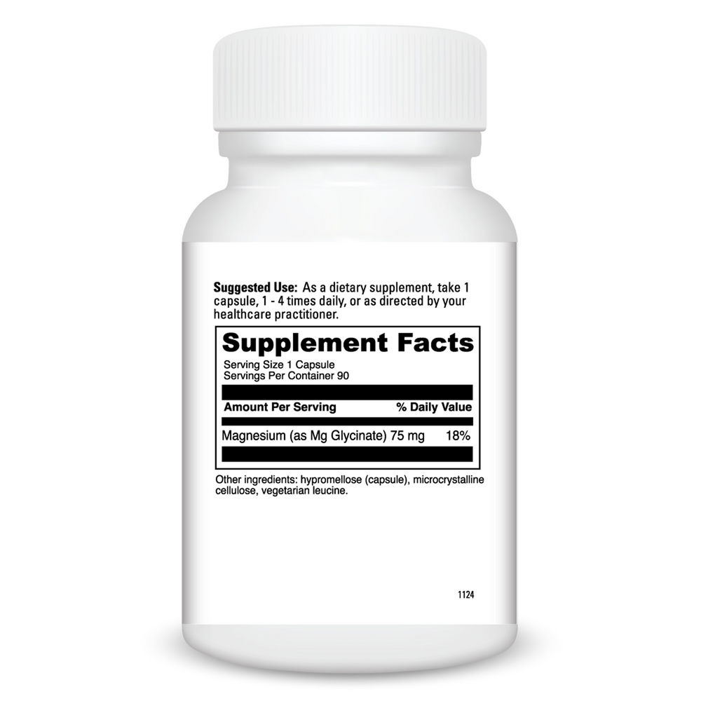 Magnesium Glycinate Supplement Facts Label