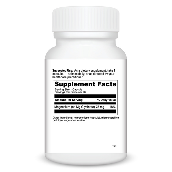 Magnesium Glycinate Supplement Facts Label