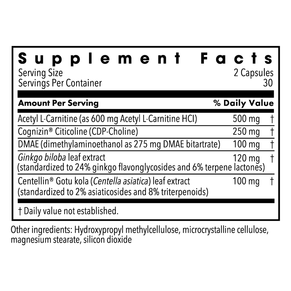 Brain Cell Support Supplement Facts Label