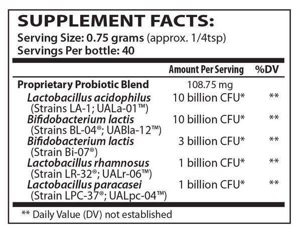 Granular Theralac Supplement Facts Label