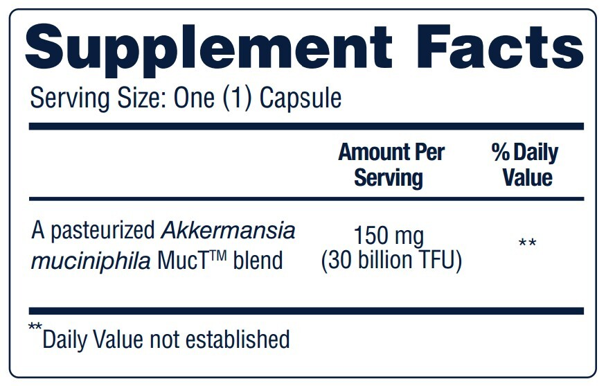 Akkermansia Essential Supplement Facts Label