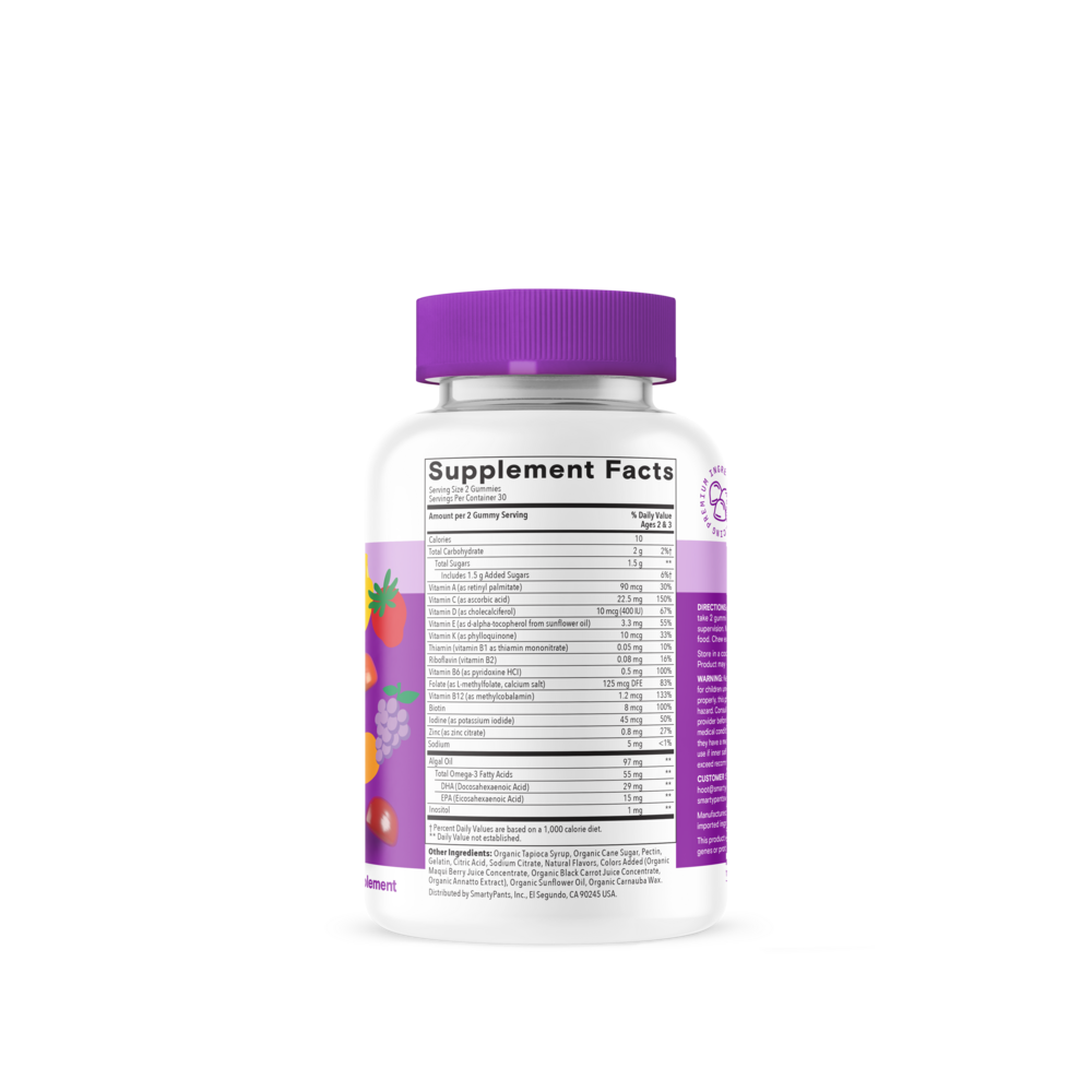 Toddler Plus Multi & Omegas Supplement Facts Label