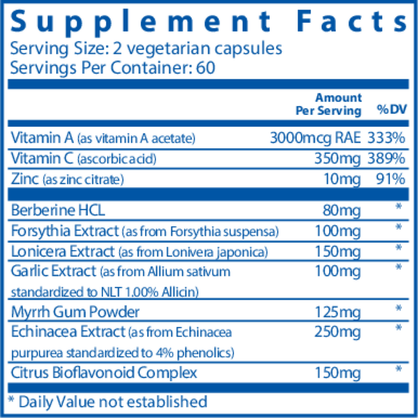 Herbal Biotic Supplement Facts Label