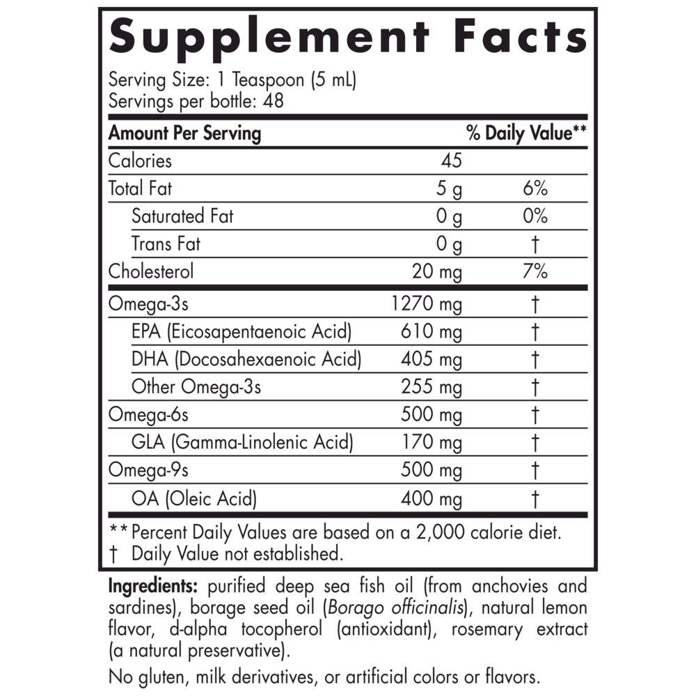ProEFA-3.6.9 8 Fluid Ounces Lemon Supplement Facts Label