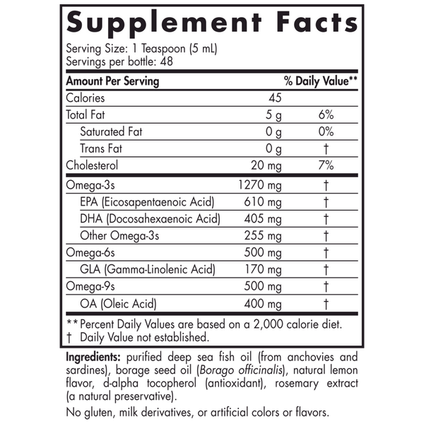 ProEFA-3.6.9 8 Fluid Ounces Lemon Supplement Facts Label