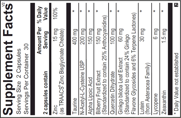 4Sight Supplement Facts Label