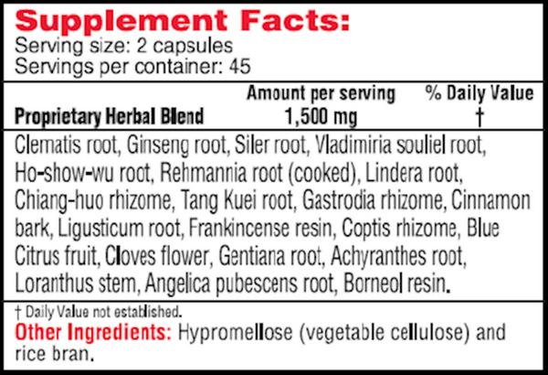 Astra Essence Supplement Facts Label