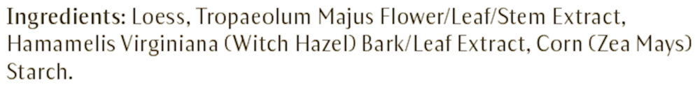 Clarifying Clay Mask Supplement Facts Label