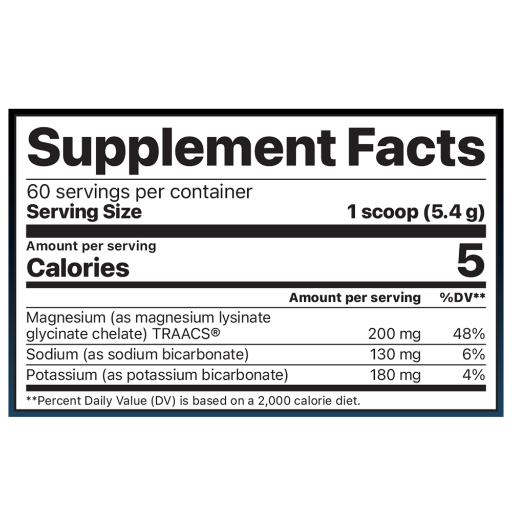 MagSoothe Tart Raspberry Lemonade Supplement Facts Label
