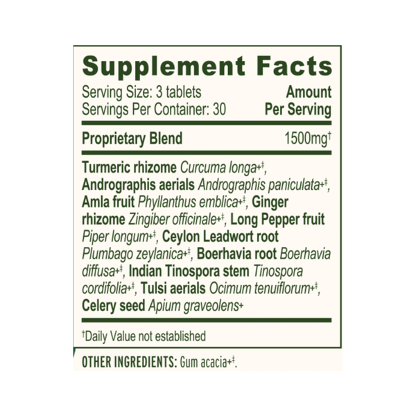 Pollen Protect Supplement Facts Label