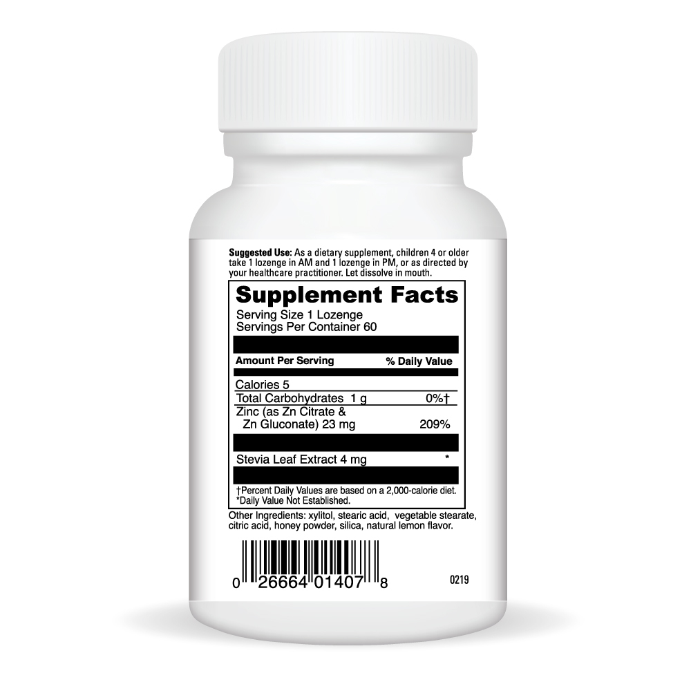 Immuni-Z Supplement Facts Label