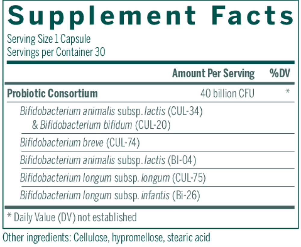 HMF BIFIDO CAPSULES Supplement Facts Label