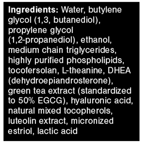 Vaginal Beauty Serum Supplement Facts Label
