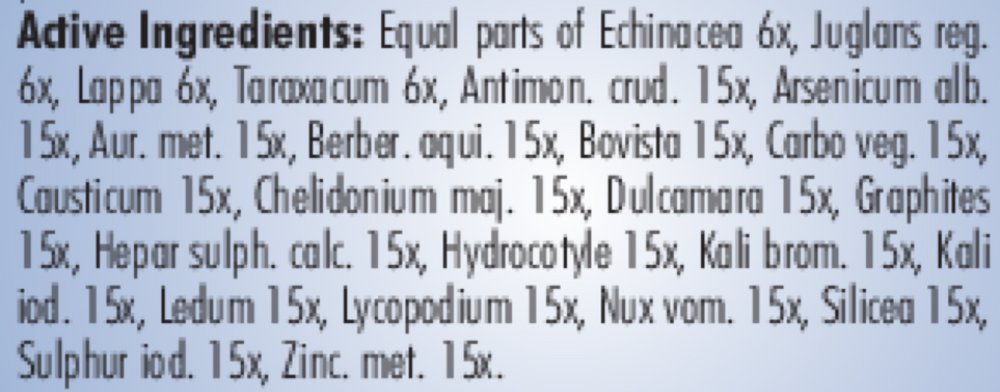 PRO Acne-Cystic Acne Supplement Facts Label