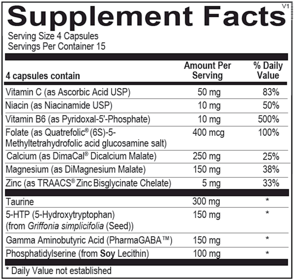 Cerenity PM Supplement Facts Label