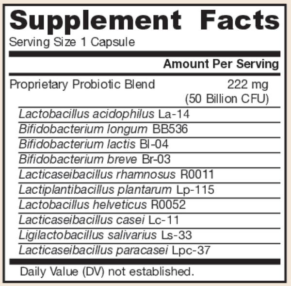 Jarro-Dophilus® Ultra Supplement Facts Label