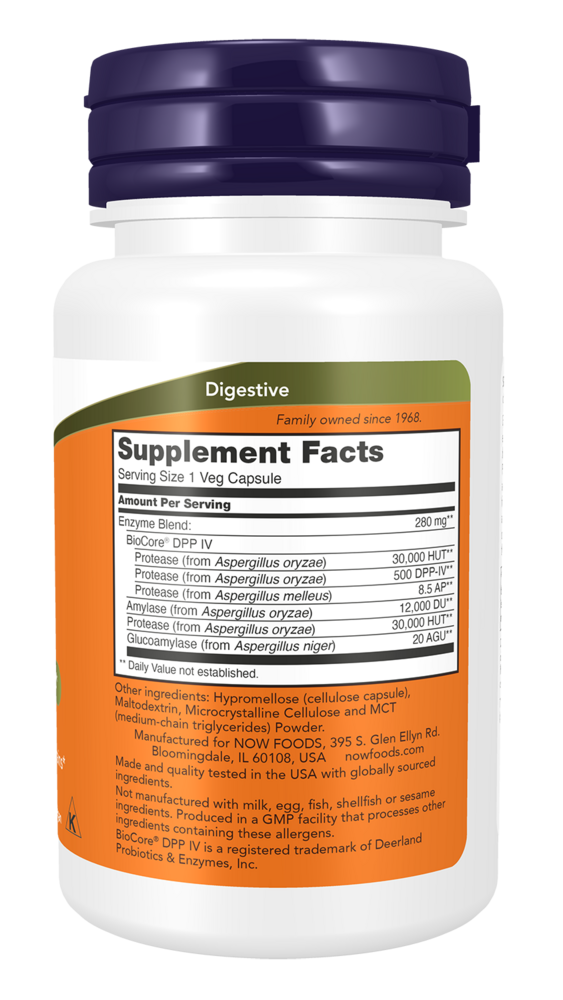 Gluten Digest Supplement Facts Label