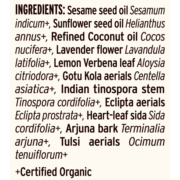Daily Massage Oil Supplement Facts Label