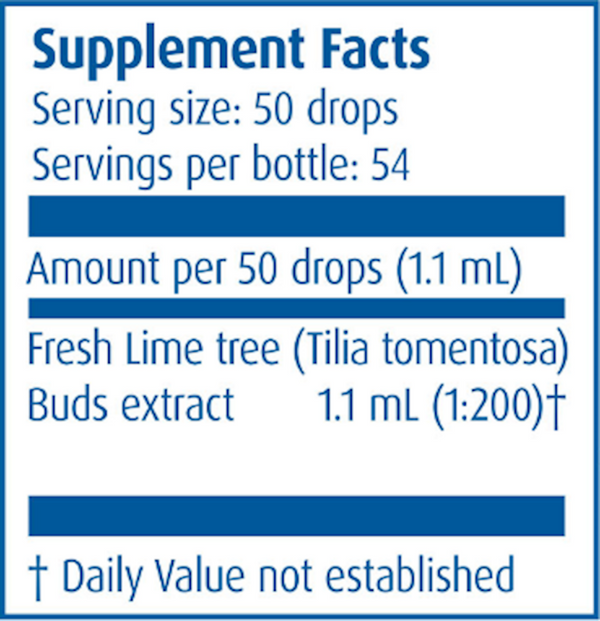 Gemmo Lime Tree Buds Supplement Facts Label