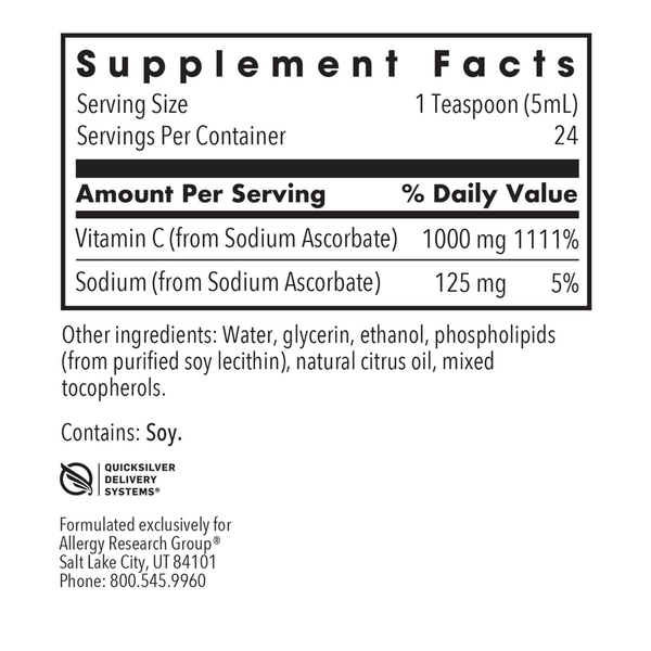 Micro Liposomal C Supplement Facts Label
