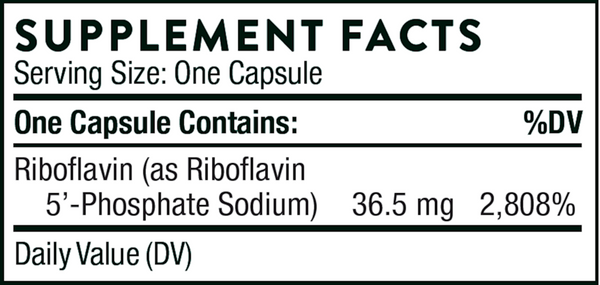 Riboflavin 5'-Phosphate Supplement Facts Label