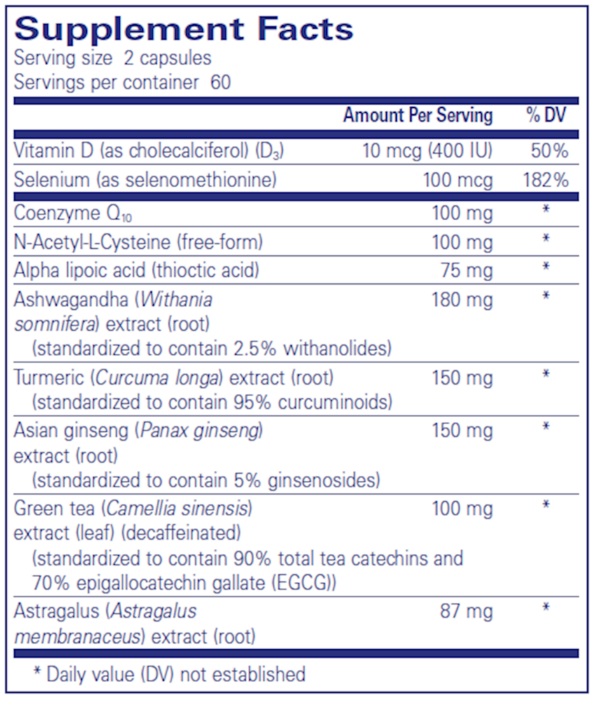 PureCell Supplement Facts Label