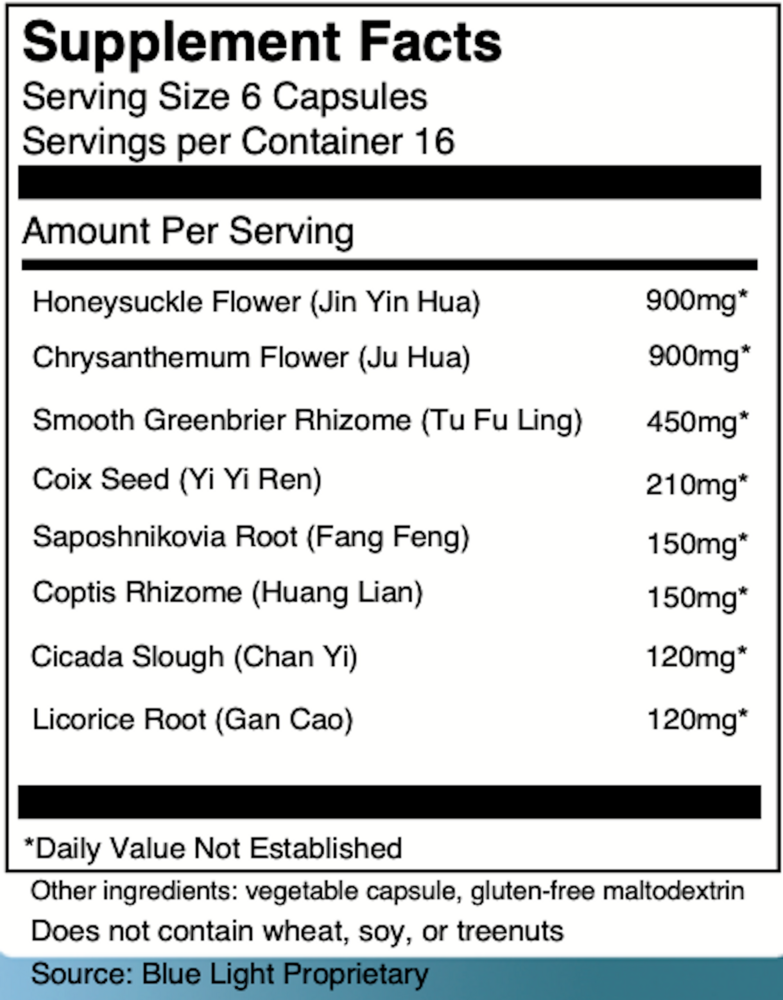 Shi Zhen Fang Supplement Facts Label