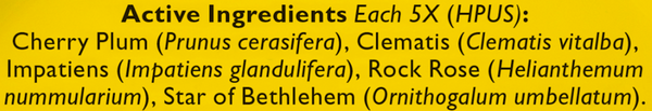 Rescue Pastilles Lemon Supplement Facts Label