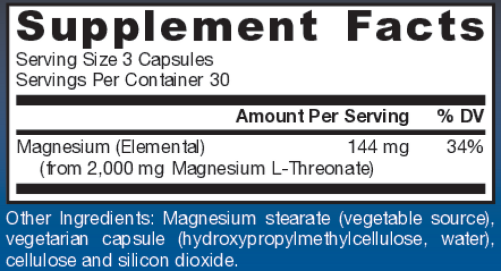 MagMind® Supplement Facts Label