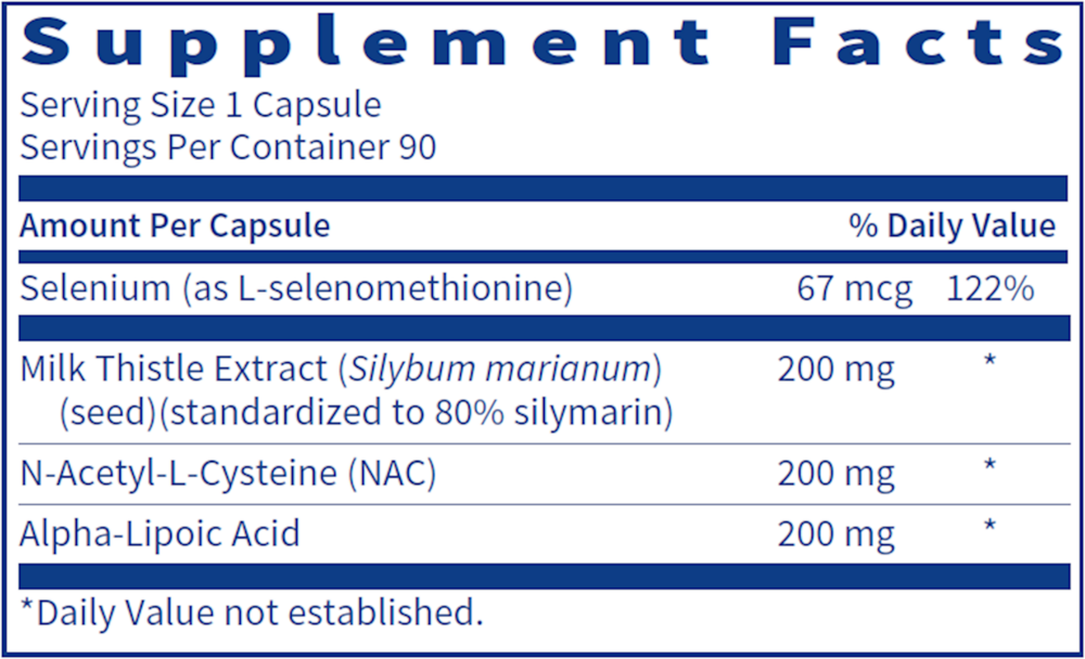 HepatoThera Forté Supplement Facts Label