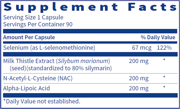 HepatoThera Forté Supplement Facts Label