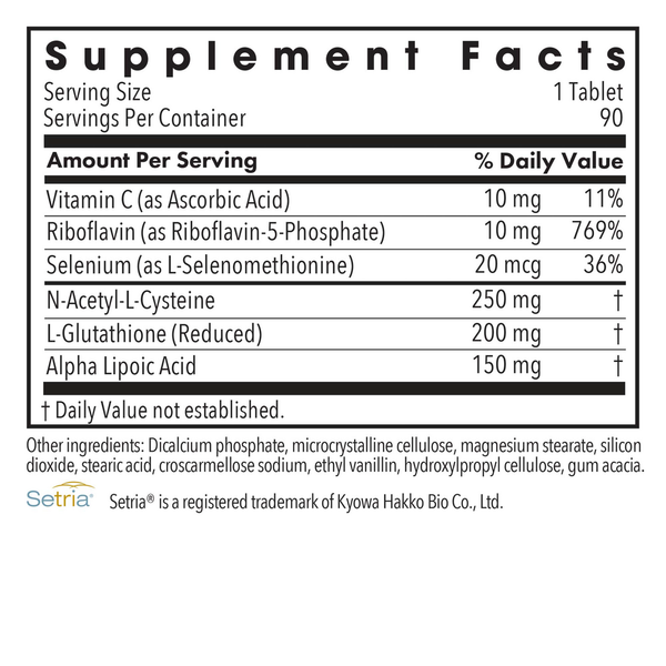 ThioDox® Supplement Facts Label