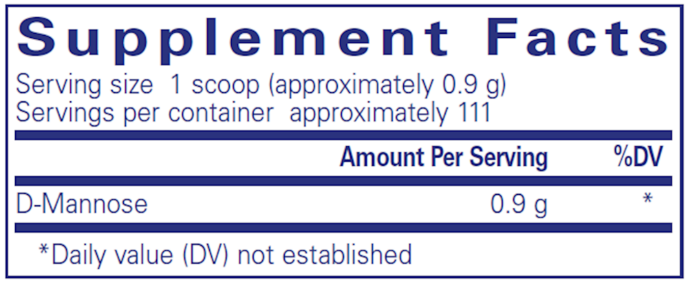 D-Mannose - Powder Supplement Facts Label