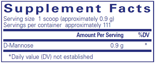 D-Mannose - Powder Supplement Facts Label