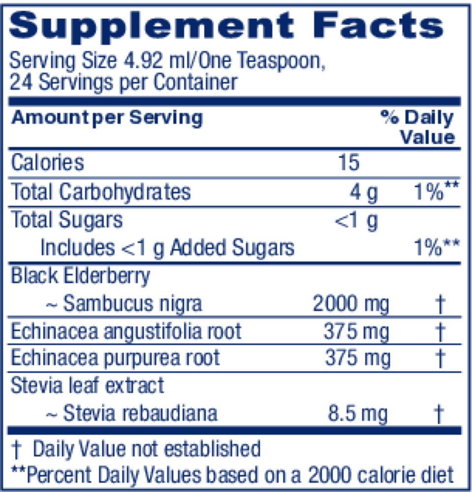 Immune Tonic Supplement Facts Label