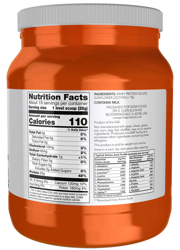 Whey Protein Isolate Unflavored Supplement Facts Label