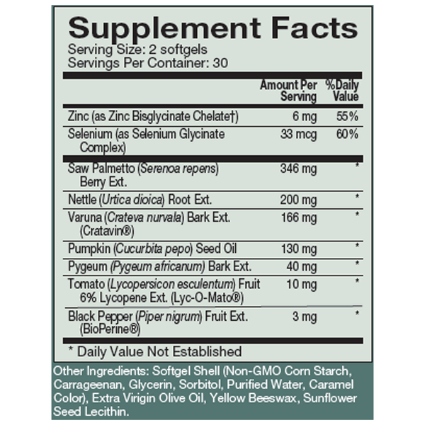 Prosta-Palmetto Supreme® (formerly Serenoa Supreme) Supplement Facts Label