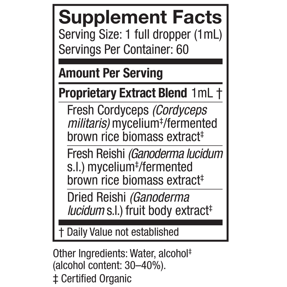 Cordychi EXTRACT Supplement Facts Label