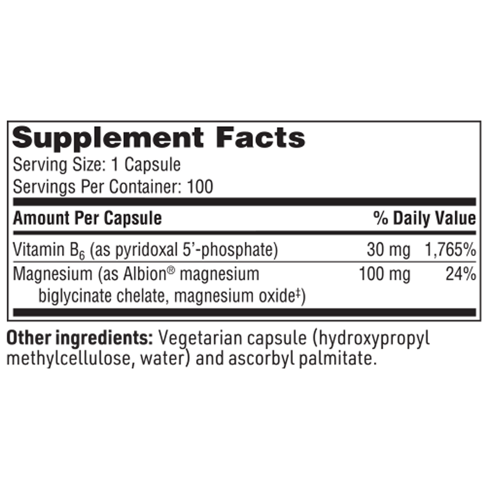P-5-P Plus Supplement Facts Label