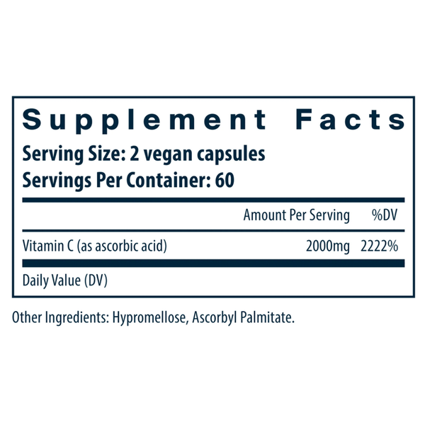 Vitamin C 1000mg Supplement Facts Label