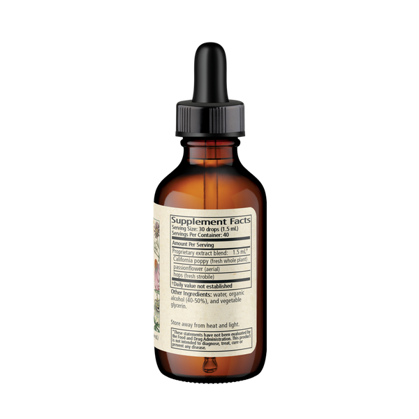 Sweet Dreams 2 oz Supplement Facts Label