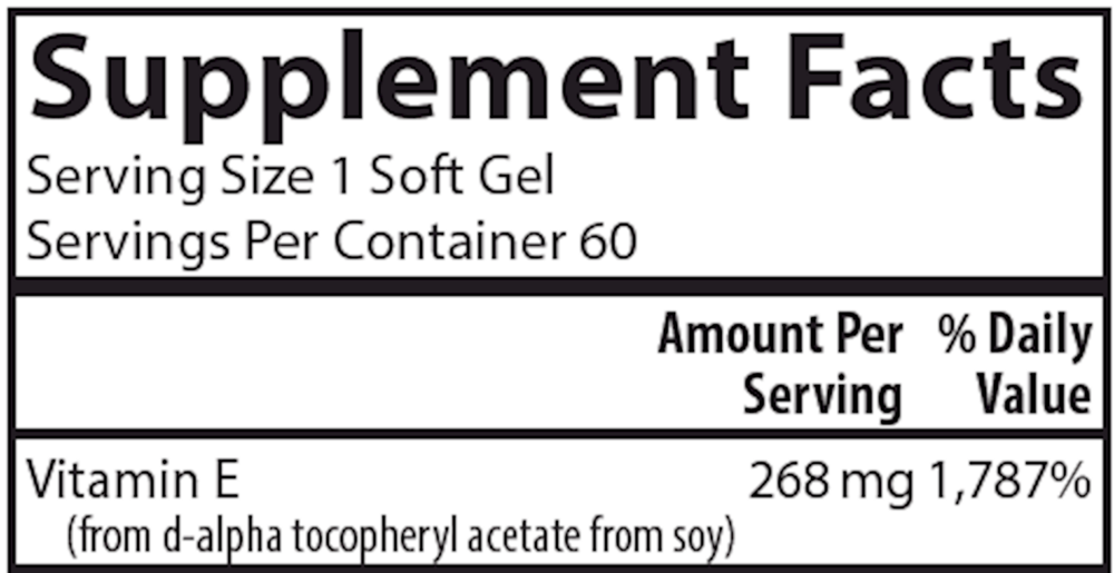 E-Gems 400 IU Supplement Facts Label