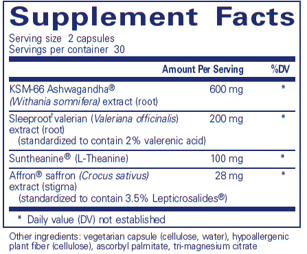 Pure Sleep Supplement Facts Label