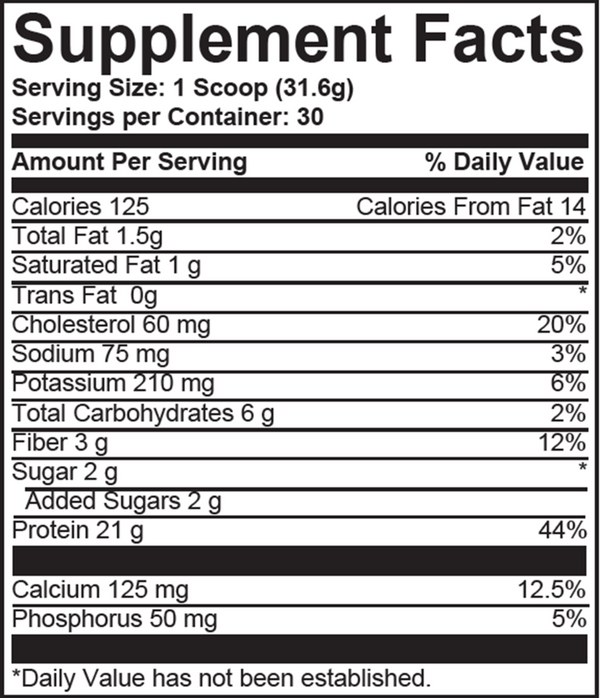 The Best Whey Chocolate Supplement Facts Label