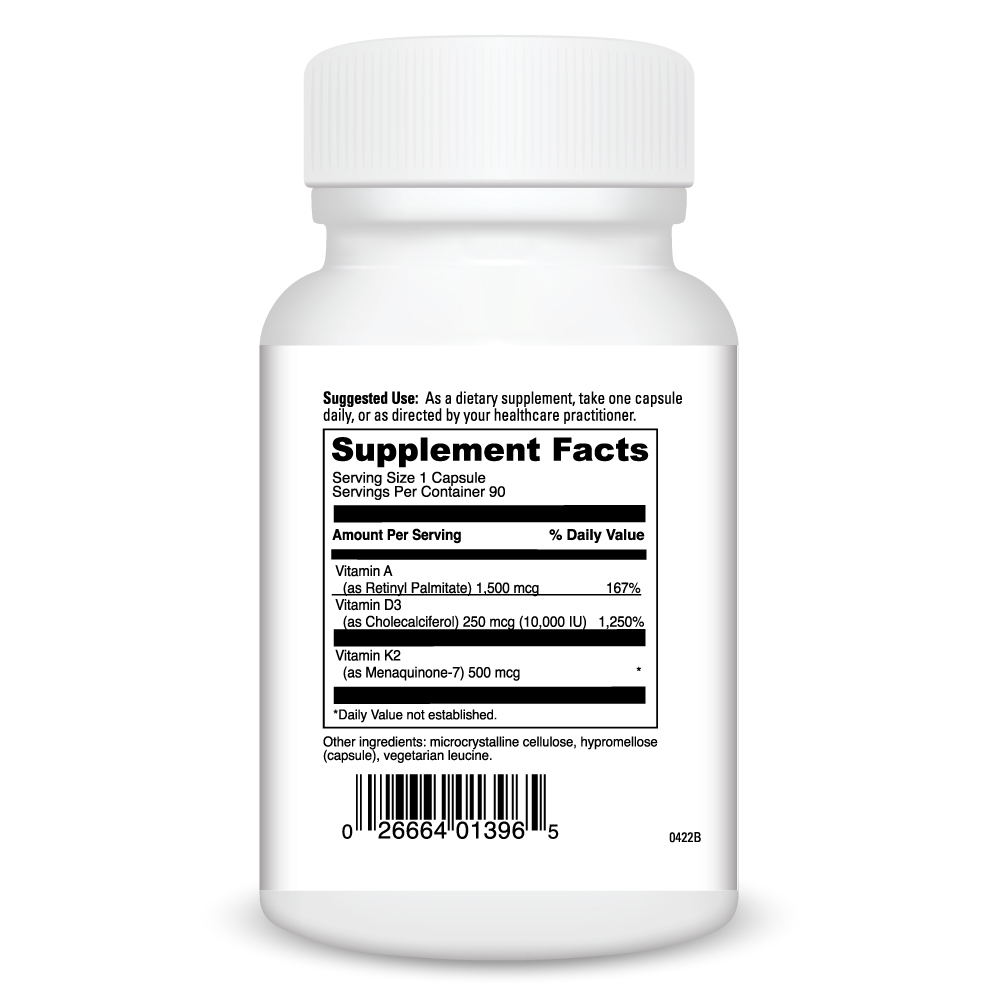 A D K 10 Supplement Facts Label