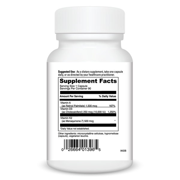 A D K 10 Supplement Facts Label